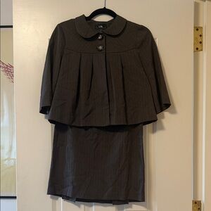 Charcoal pinstripe skirt + jacket set (juniors)
